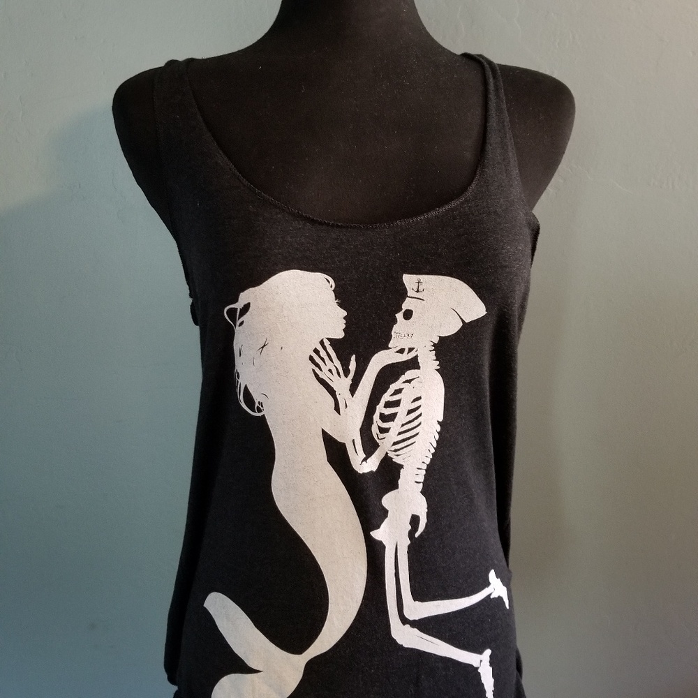 Mermaid skeleton muscle tank top XL